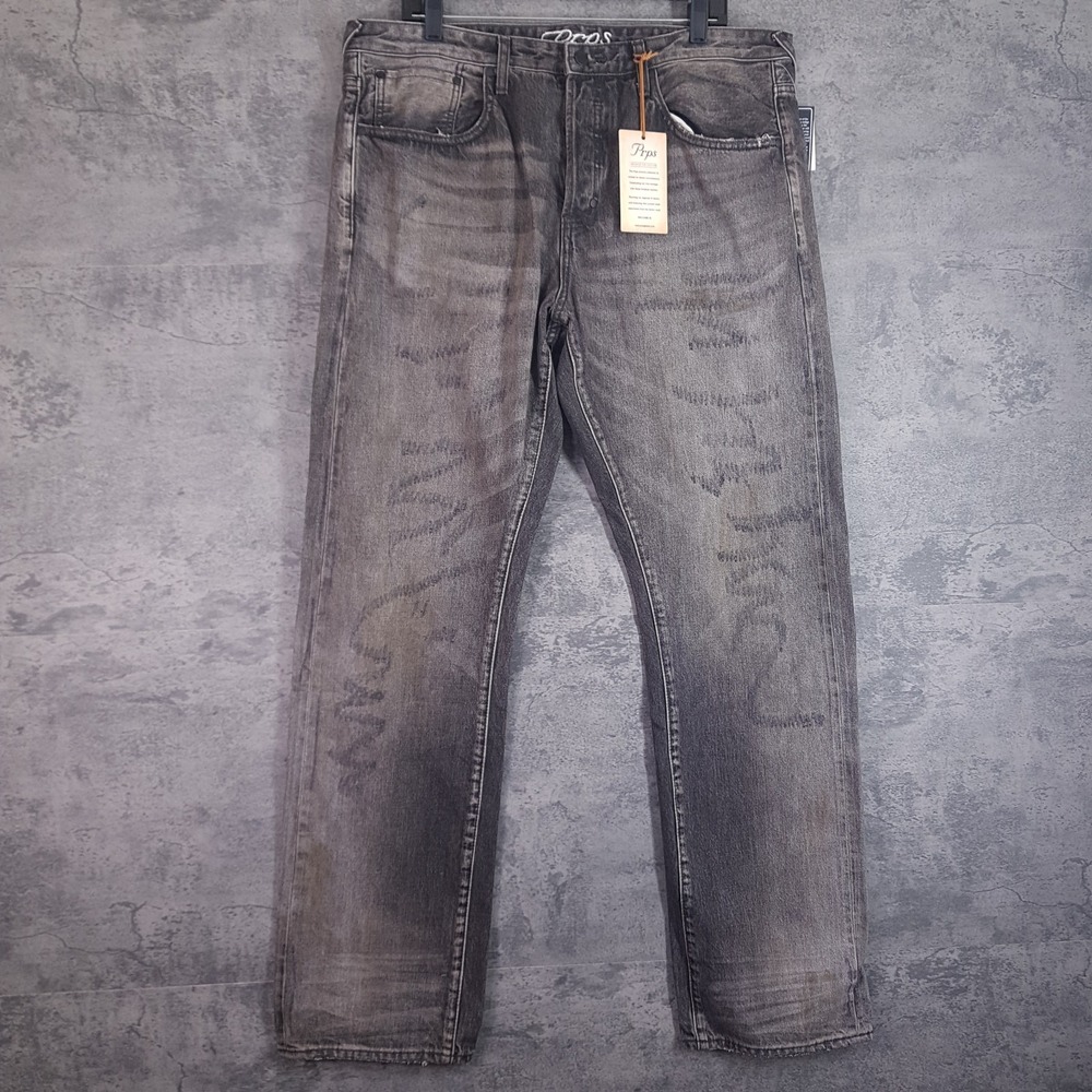 PRPS Barracuda Selvedge Denim Jeans Pants Mens‎ 36 Distressed Black